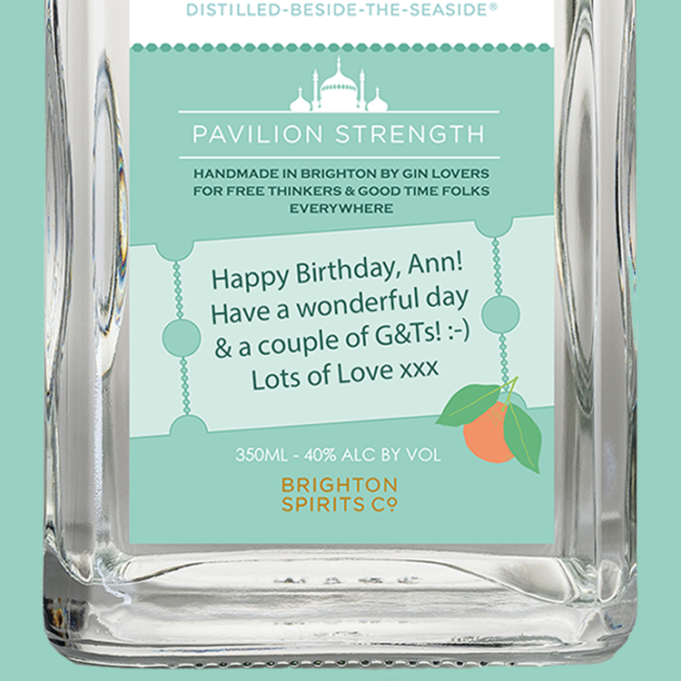 Personalised 350ml Bottle - Brighton Gin