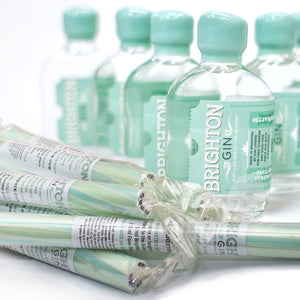 Brighton Gin 50ml mini bottles & minty rock wedding & party favours