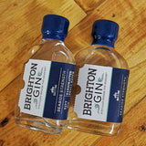 Two 50ml miniatures of Brighton Gin Seaside Strength navy gin