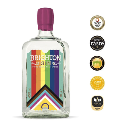 Brighton Gin Pride Progress Flag (40% ABV) -  minis & 700ml sizes
