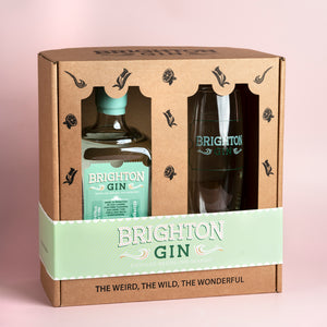 Brighton Gin Single Bottle Pavilion Strength (700ml) & Highball Glass