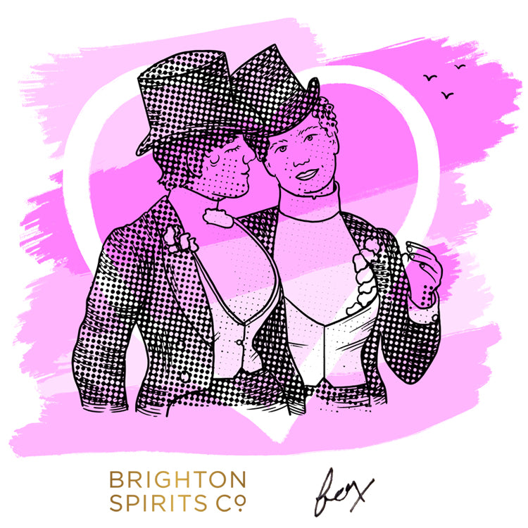 Brighton Gin Pride 2021 Regency label 1 by artist Fox Fisher