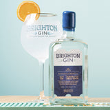 Copa gin glass with Brighton Gin Seaside Strength navy gin