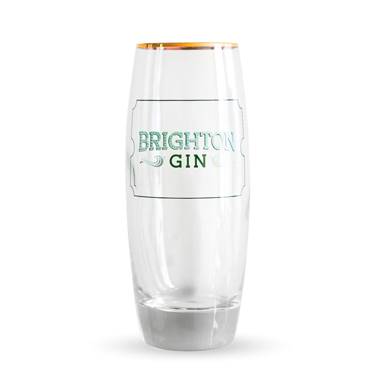 Brighton Gin Highball Gin Glass with gold rim