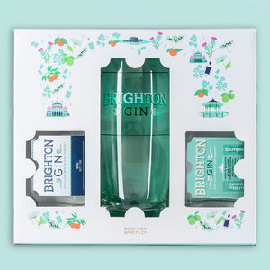 Brighton Gin Miniatures & Highball Glass Gift Set