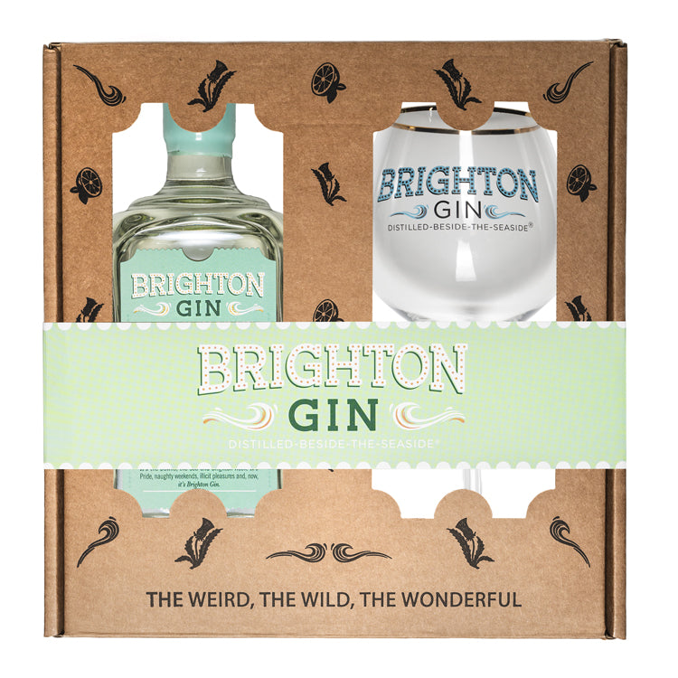 Brighton Gin Gift Set - 700ml Bottle Pavilion & Copa Gin Glass